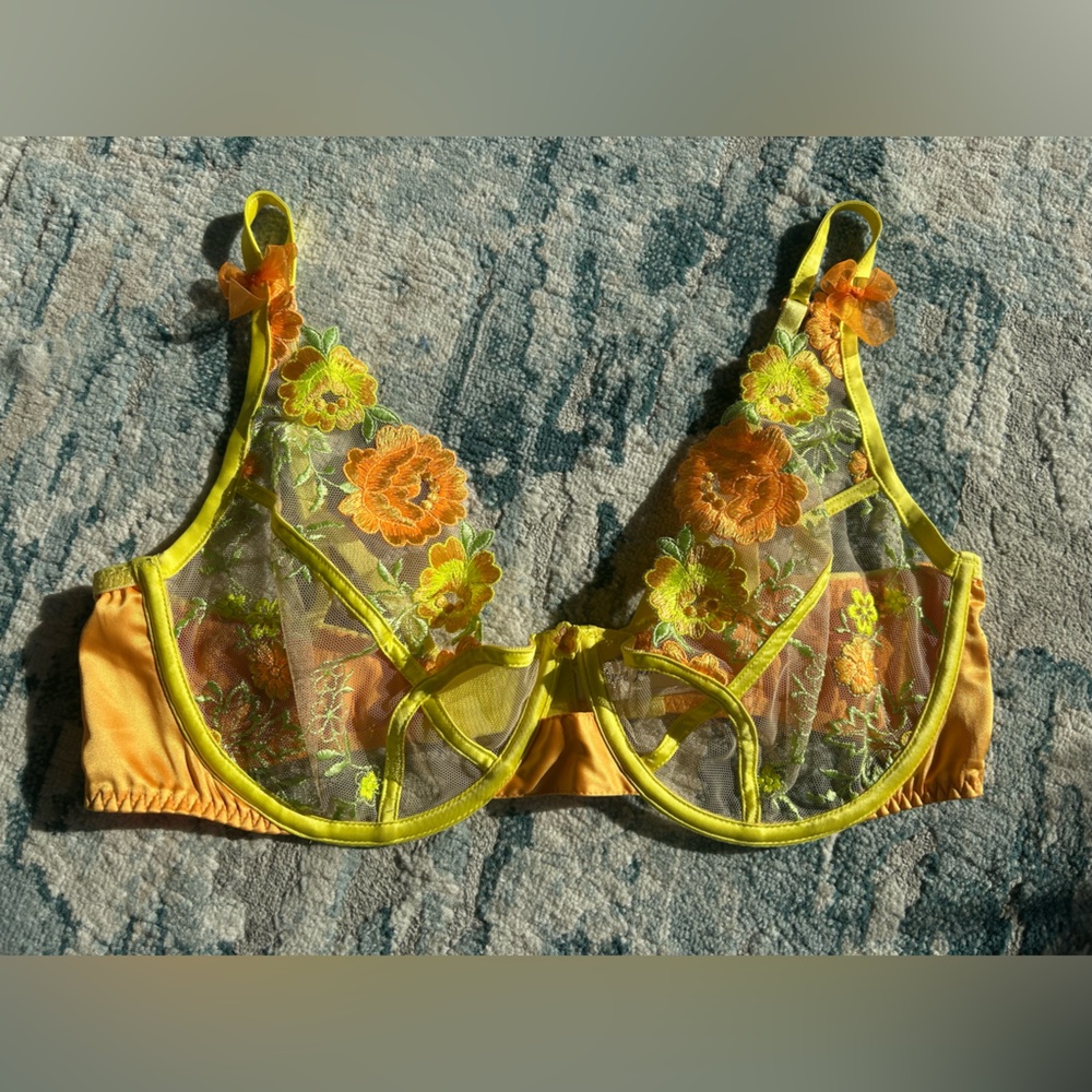 For Love & Lemons x Victorias Secret Sheer Floral Bra